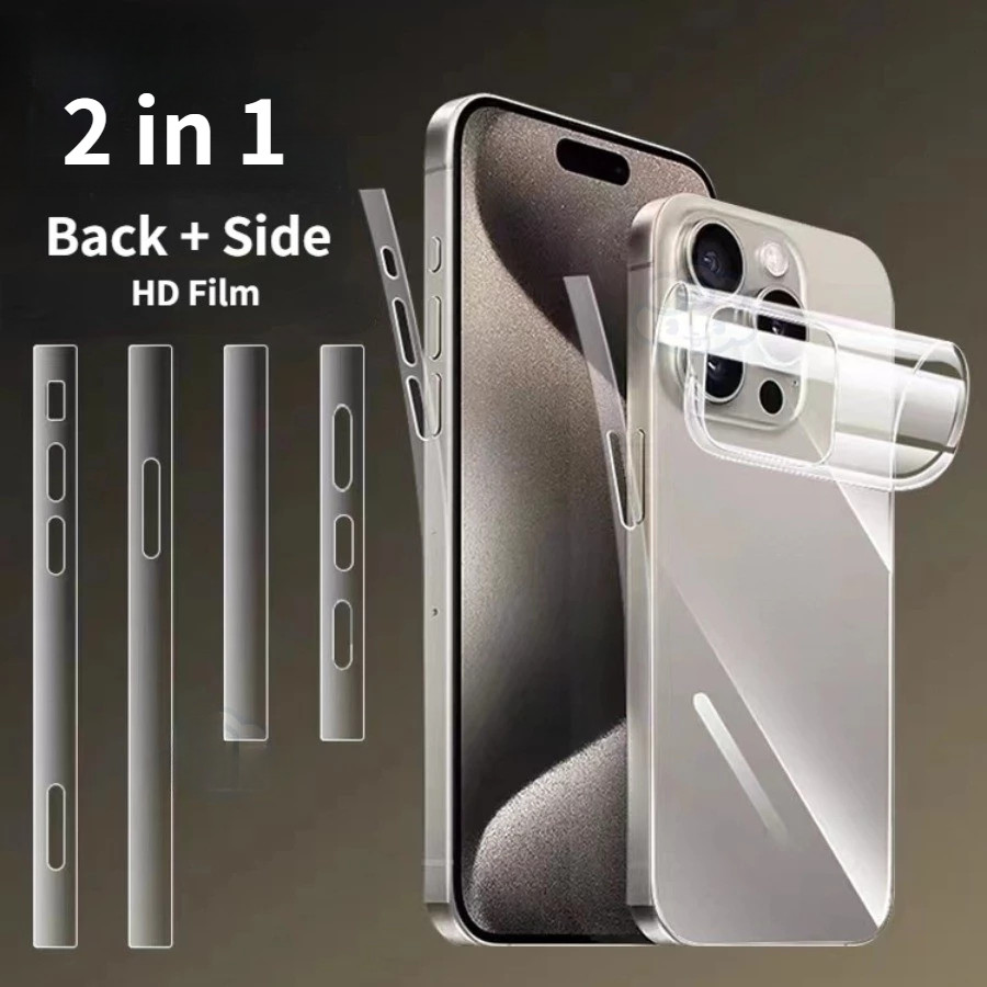 กรอบฟิล์มไฮโดรเจลสําหรับiPhone 17 Pro Max 16 Pro 15 Pro Maxด้านหลังฟิล์มกันรอยสําหรับiPhone 12 13 14