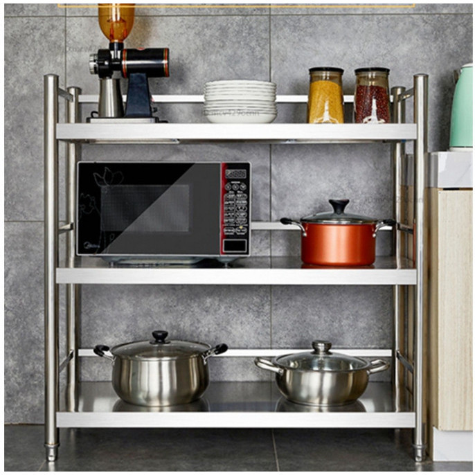 Shelf Kitchen Storage Rack Cabinet Stainless Steel Cupboard Dish Rack