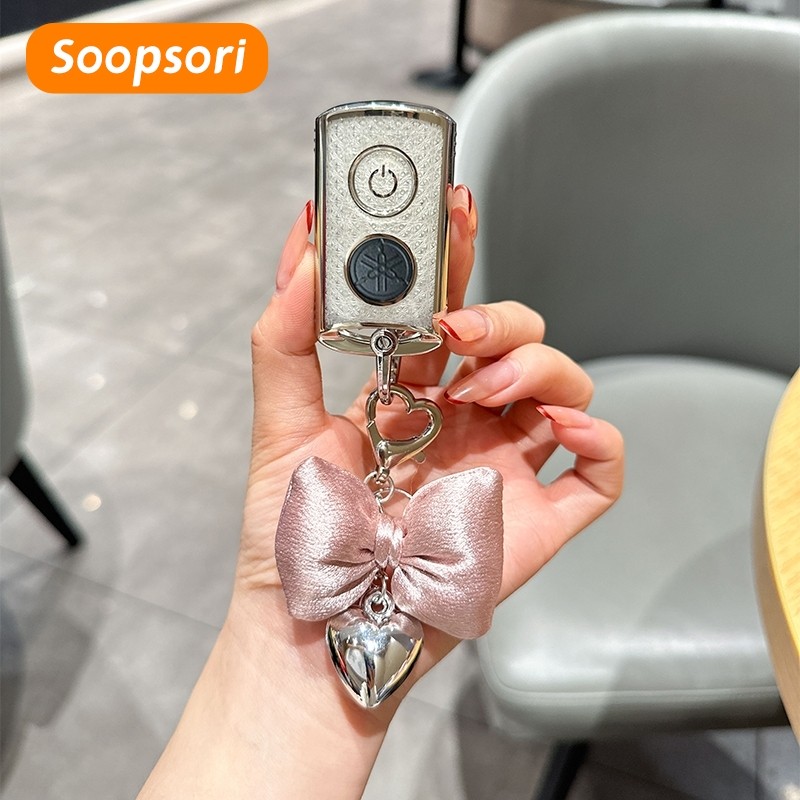 Soopsori สําหรับ YAMAHA TPU กรณีกุญแจรถ YAMAHA Nmax2020/Xmax/Grand/filano 2024/Aerox/Qbix/Lexi/ใหม่ Sazzio/Fazzio/Scooter Key กรณีพวงกุญแจ