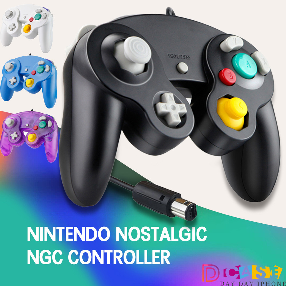 For Gamecube Controller จอยเกมคิวบ์ Wii U Nintendo จอยแพดควบคุมเกม แบบใช้สาย กันกระแทก อยสติ๊ก ตัวควบคุมเกม จอยสติ๊กเกม