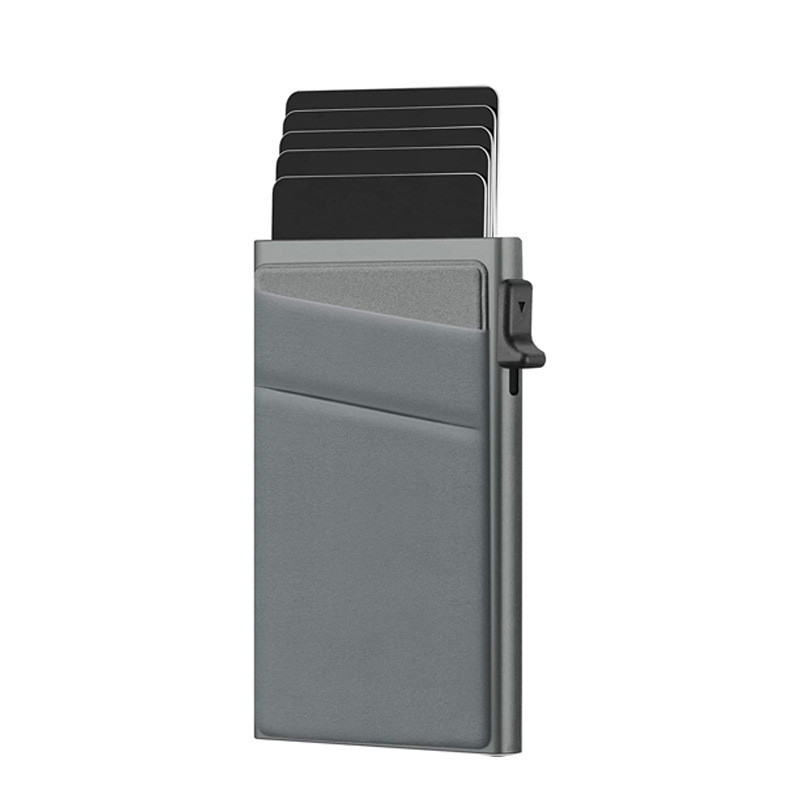 Taidu กระเป๋าใส่บัตรผู้ชายกระเป๋าสตางค์ป้องกัน RFID บางเฉียบเรียบง่าย