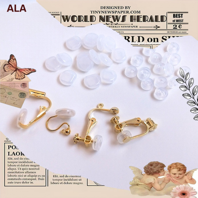 【💖เครื่องประดับ DIY💖】แผ่นยางซิลิโคนใส แบบเกลียว กันลื่น สําหรับครอบหู กันยุง DIY[DIY/earing/earika.e