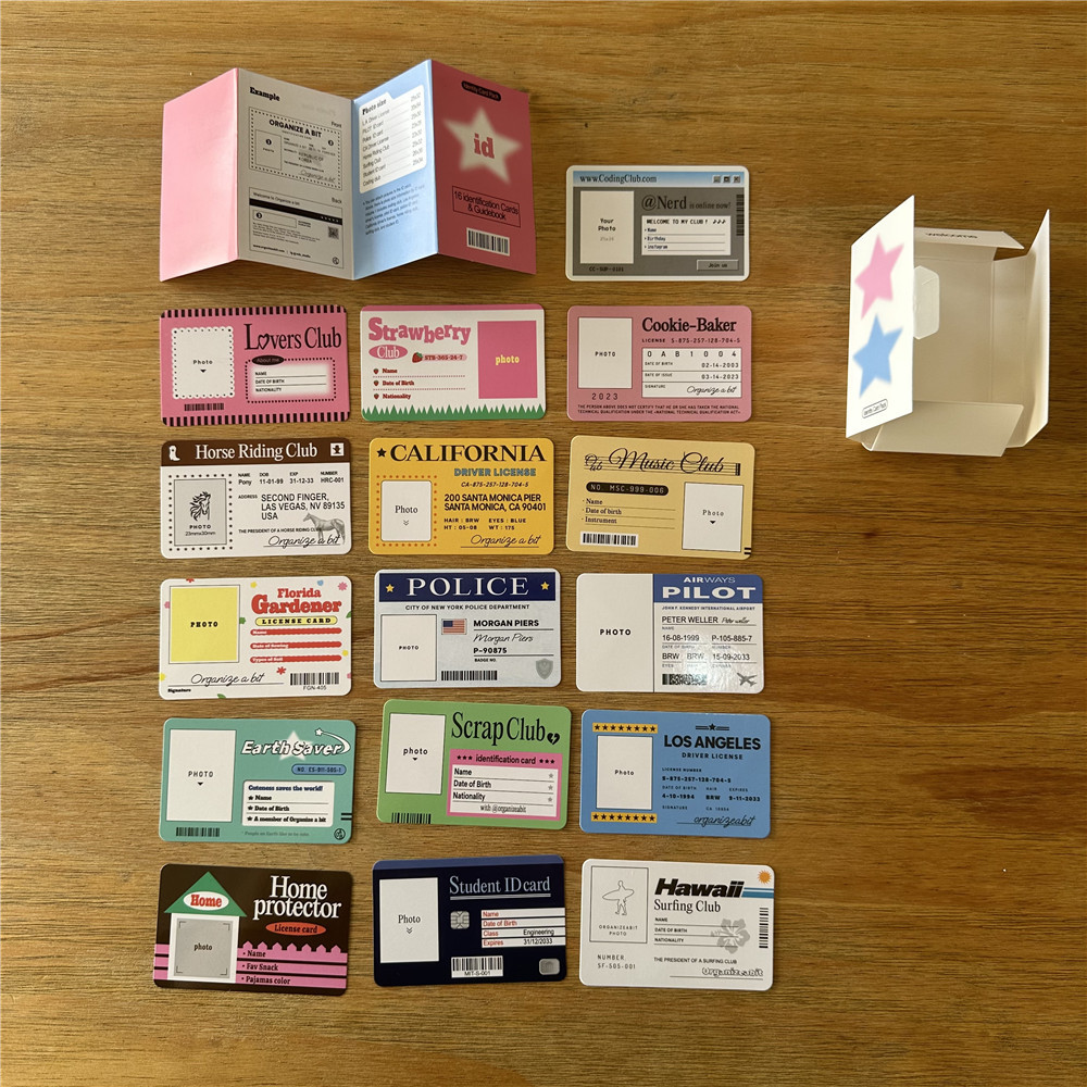 Ins Handbook Material Package ID Card ins การ์ดขนาดเล็ก Star Photo ตกแต่ง diy เคสโทรศัพท์การ์ด