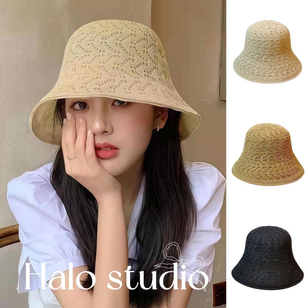 Halo studio พร้อมส่ง🔥 หมวก  หมวกบักเก็ตกันแดด การป้องกันแสงแดด  แฟชั่นสำหรับผู้หญิง