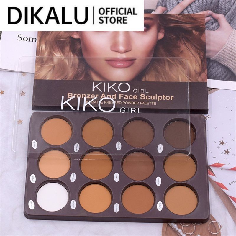 12 สีแต่งหน้า Contour Palette Facial Powder Repairing Dual-Purpose NATURAL สี DIK DIK DIK DIK DIK DI