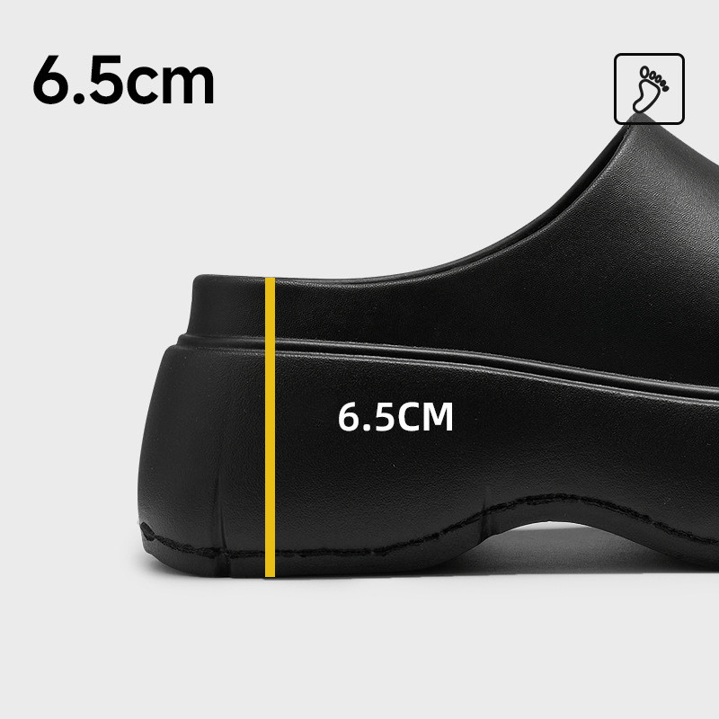 Ayuer 6.5 ซม.หนา soled Elevating Muller รองเท้าสําหรับผู้หญิงกลางแจ้งลื่นและไม่ลื่นเท้าเหม็น Anti-collision Chef รองเท้า