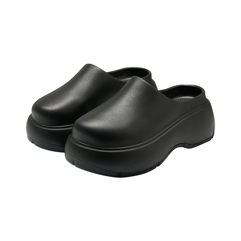 Ayuer 6.5 ซม.หนา soled Elevating Muller รองเท้าสําหรับผู้หญิงกลางแจ้งลื่นและไม่ลื่นเท้าเหม็น Anti-collision Chef รองเท้า
