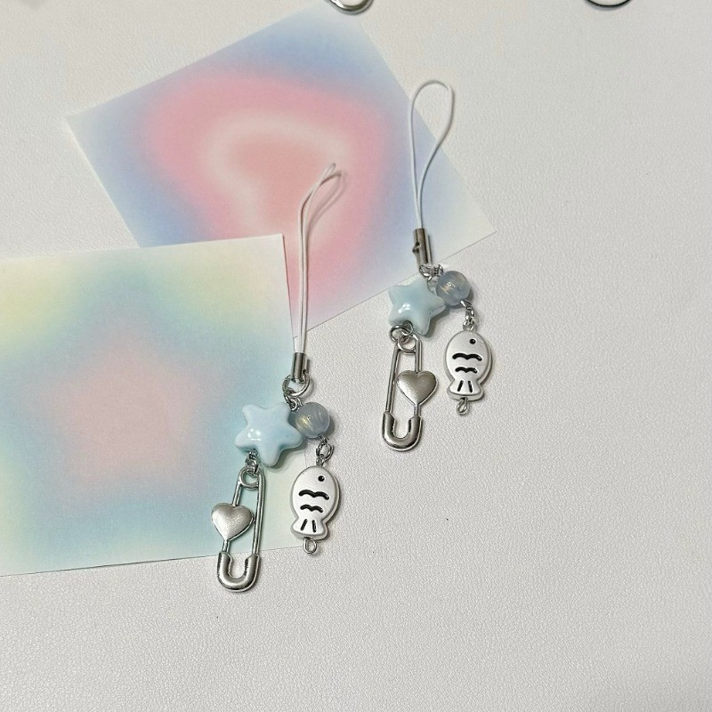 ฤดูร้อนปลาขนาดเล็ก Star Charm พวงกุญแจโทรศัพท์ Lanyard พวงกุญแจกระเป๋าจี้อุปกรณ์เสริมความงาม Y2k เครื่องประดับ - รูปที่ 6