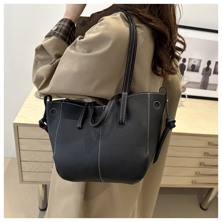 Mousoon Urban Wings Simple PU Leather Bucket Bag Magnetic Snap Closed Design