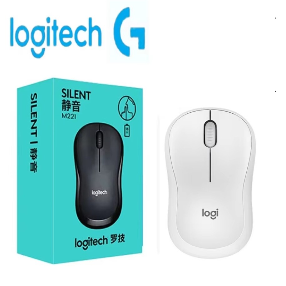 Logitech M221 เมาส์ไร้สายเงียบ USB เมาส์สํานักงานแบบพกพาเมาส์สําหรับเล่นเกมไร้สายในบ้านสําหรับแล็ปท็