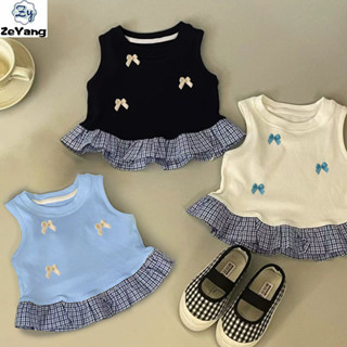 [ZY] 70-140พร้อมสต็อกเด็กผ้าไหมน้ําแข็งสบายๆเสื้อกั๊กเย็บลูก…