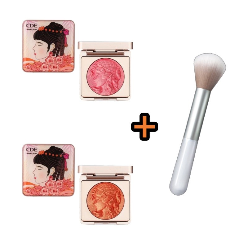 บลัชออนเนื้อฉ่ำวาว เม็ดสีแน่น สีชัด ติดทน กันน้ำ Smart Girl Reading Blush พร้อมส่งจากไทย+แปรง