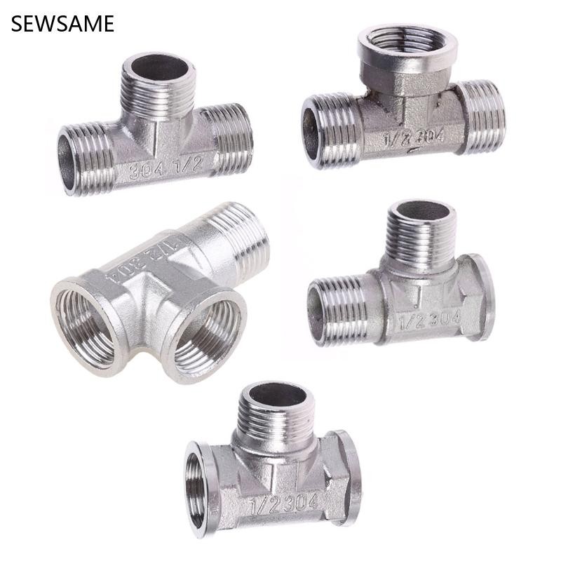 Sewsame G1 2 Tee 3 Way Plumping อุปกรณ์ทองเหลืองชุบโครเมียม T ประเภทห้องน้ํา