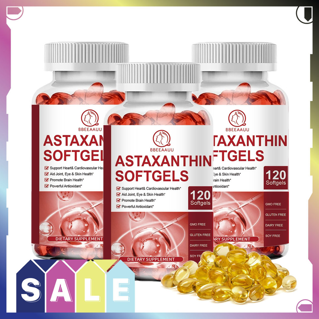 BBEEAAUU Astaxanthin With EPA DHA ช่วยให้สุขภาพหัวใจแข็งแรง ส่งเสริมสุขภาพภูมิคุ้มกัน แอสตาแซนธิน