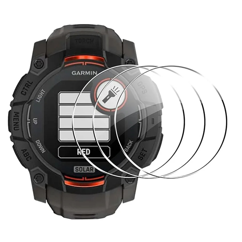 3pcs ป้องกันหน้าจอกระจกนิรภัยสําหรับ Garmin Instinct 3 พลังงานแสงอาทิตย์ AMOLED 45 มม.50 มม.ฟิล์มป้องกัน Anti-Scratch Clear HD 9H ฟิล์ม