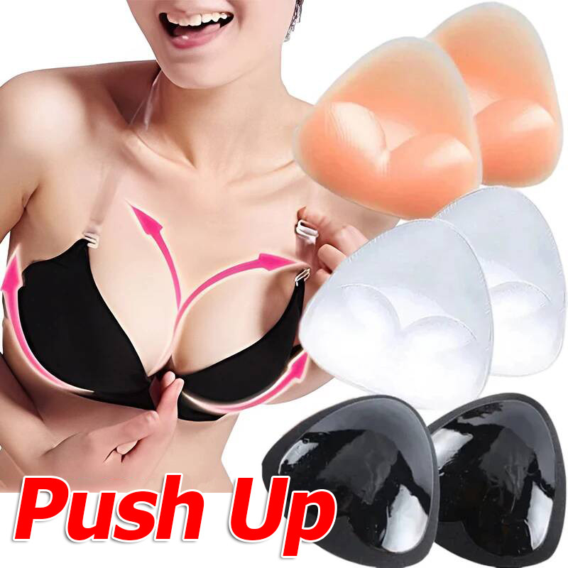 แผ่นรองเต้านมซิลิโคน Push Up 1/2 คู่ / ฟองน้ําใส่บิกินี่ชุดว่ายน้ําที่มองไม่เห็น