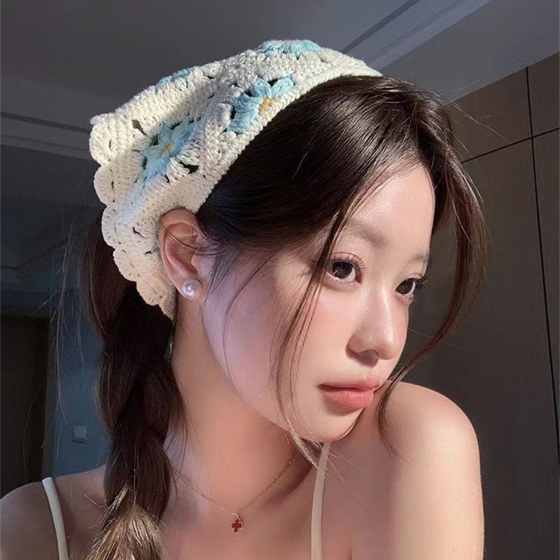 ผ้าโพกศีรษะทรงสามเหลี่ยม สไตล์เกาหลี ฤดูร้อน เหมาะสำหรับใส่เที่ยวและถ่ายรูปทะเล OOTD - รูปที่ 3