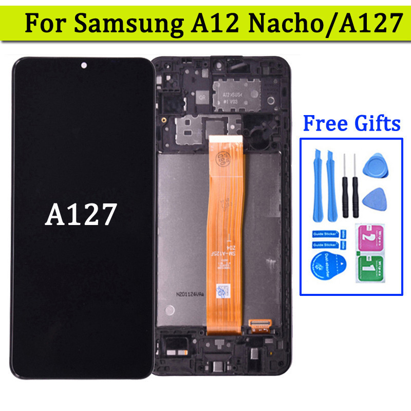 หน้าจอสัมผัสดิจิทัล LCD 6.5 นิ้ว สําหรับ Samsung A12 Nacho A127 Samsung SM-A127F A127F DS