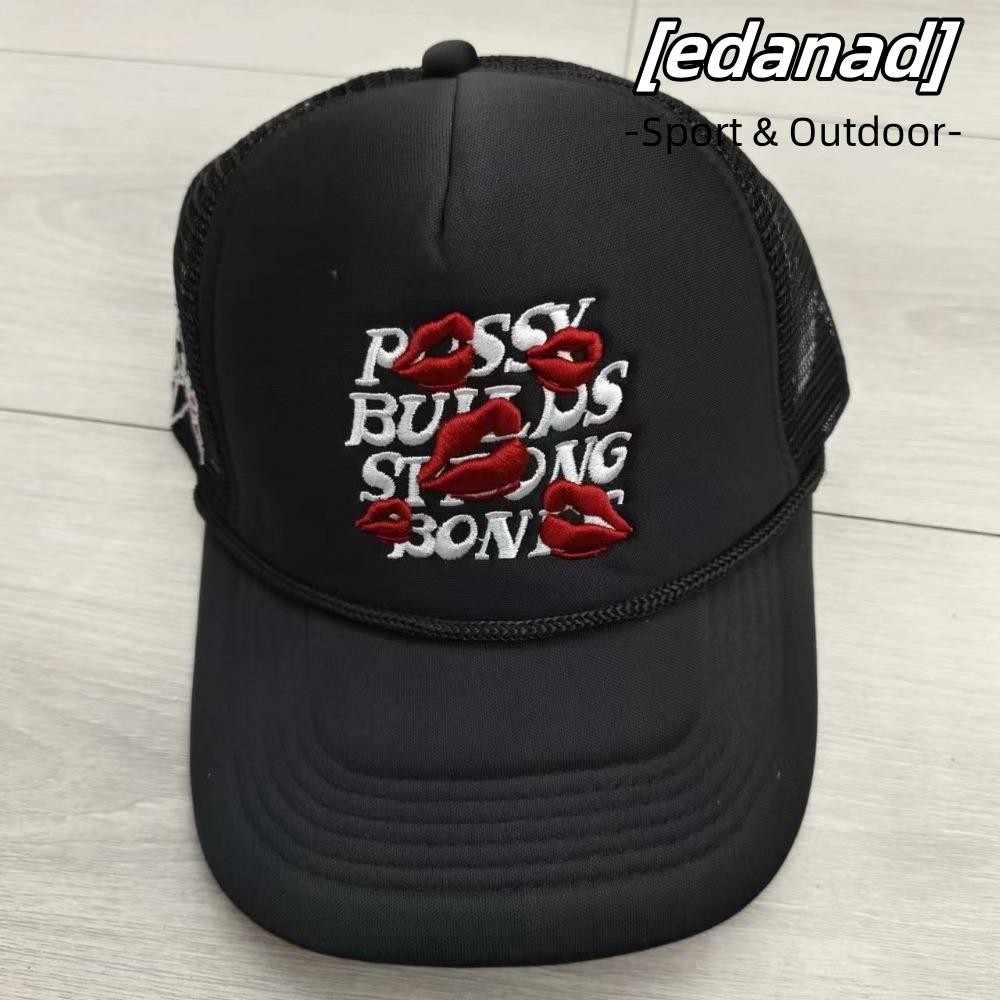 Edanad หมวกเบสบอล หมวกบังแดด ผ้าฝ้าย ระบายอากาศ พิมพ์ลายตัวอักษร ริมฝีปาก รถบรรทุก สตรีท สไตล์อเมริกัน