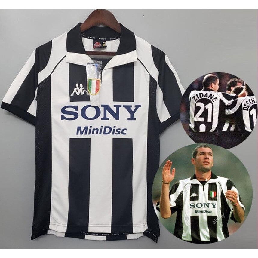 เสื้อกีฬาแขนสั้น ลายทีมชาติฟุตบอล Juventus 1997 1998 ชุดเยือน สไตล์วินเทจ เรโทร คลาสสิก