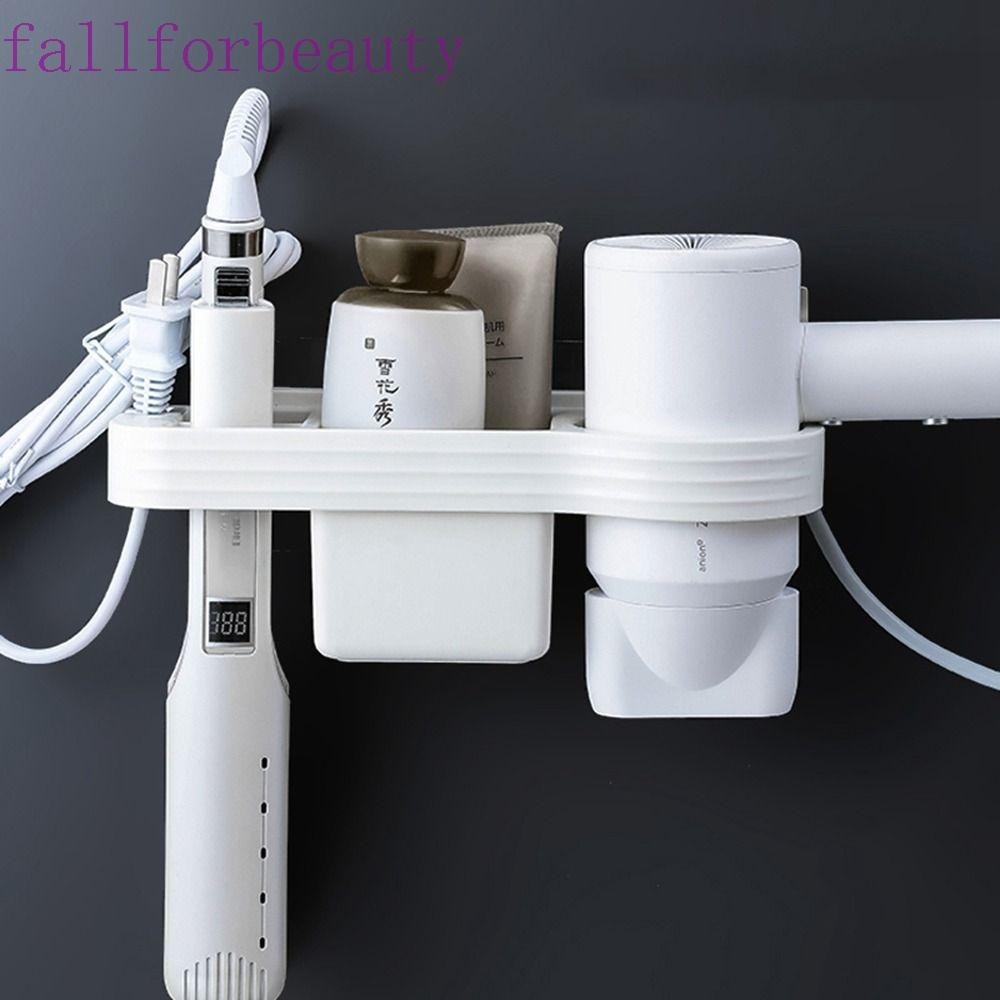 Fallforbeauty กล่องเก็บไดร์เป่าผม แบบแขวน ไม่ต้องเจาะรู สําหรับห้องน้ํา