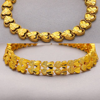 Emas Bangkok Emas Korea สร้อยข้อมือชุบทอง 24k Gelang Tangan ผู้หญิง สร้อยข้อมือดอกไม้ กำไลทอง กำไลข้อมือ กําไล
