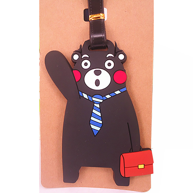 ป้ายแท็กซิลิกาเจล ลายการ์ตูน We Bare Bears & Panda แบบพกพา สําหรับติดกระเป๋าเดินทาง เหมาะกับผู้หญิง และผู้ชาย