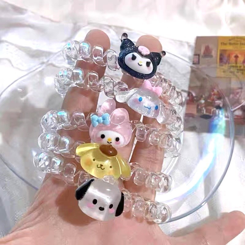 Sanrio Melody Kuromi Hello Kitty ยางรัดผม ยางรัดผม น่ารัก สําหรับผู้หญิง เครื่องประดับผม แฟชั่น