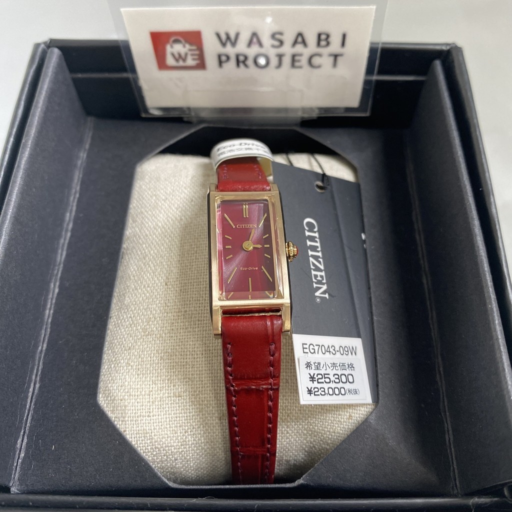 [Authentic★Direct from Japan] CITIZEN EG7043-09W Unused Kii Eco Drive Crystal glass Red SS Women Wrist watch นาฬิกาข้อมือ