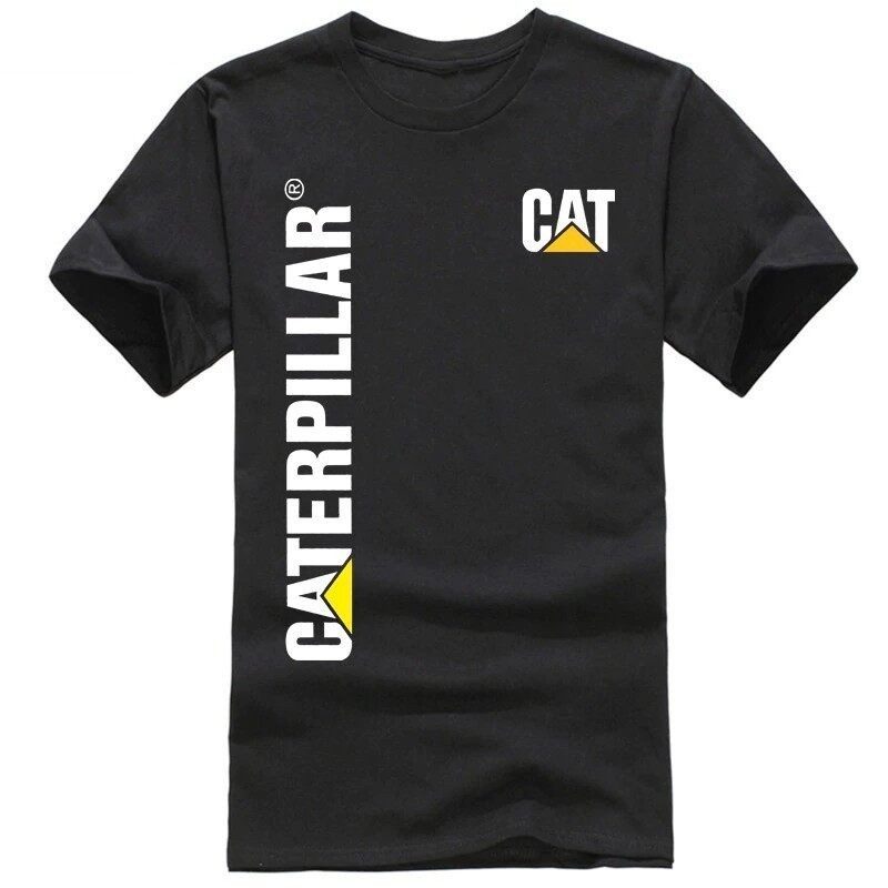 Unisex Caterpillar CAT บุรุษ C omfort เครื่องหมายการค้าลายเซ็นเสื้อยืดแขนสั้นผ้าฝ้ายแฟชั่นที่มีคุณภาพสูง