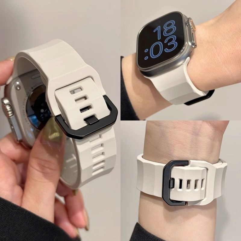 สายนาฬิกาข้อมือซิลิโคน ลายคลื่น สําหรับ Apple Watch Iwatchs 9 8th Generation s8 7applewatch
