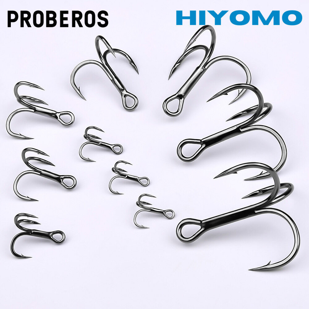 Proberos ตะขอเหยื่อตกปลา เหล็กคาร์บอน 14#-3/0# สําหรับตกปลา 10 ชิ้น ต่อล็อต