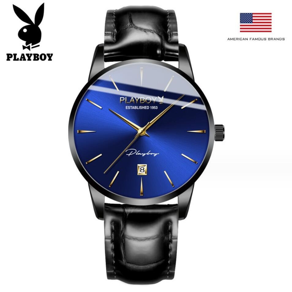 Playboy 2604 นาฬิกาข้อมือกลไกอัตโนมัติ แฟชั่นลําลอง ปฏิทิน คุณภาพสูง สําหรับผู้ชาย (ฟรีกล่องนาฬิกาสวยหรู)