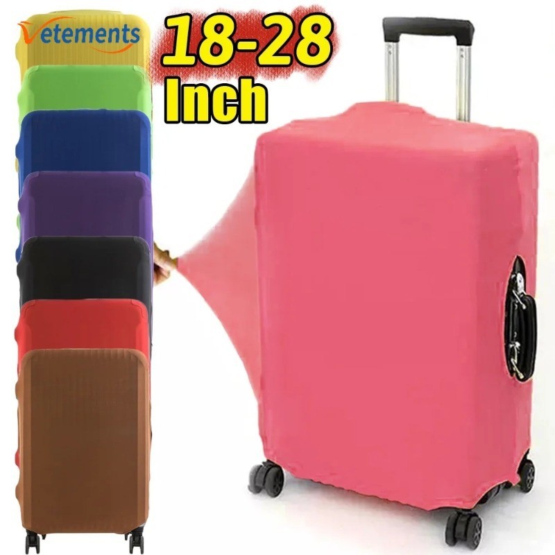 18-28 นิ ้ ว Rolling Travel กระเป ๋ าเดินทางฝาครอบป ้ องกันสีทึบยืดหยุ ่ นผ ้ าสัมภาระกันฝุ ่ น