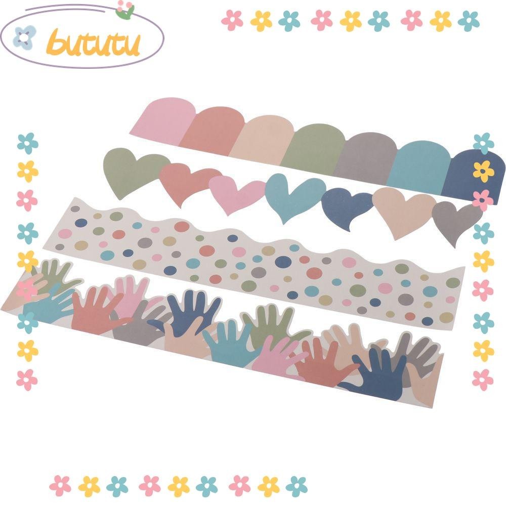 Buutu Bulletin Board Border, Boho สไตล ์ สีสันขอบ Trim Bulletin Board, โปสเตอร ์ บอร ์ ด 91.8 Ft Self-กาว Wall Bulletin บอร ์ ด