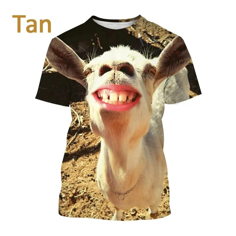 รูปแบบแพะตลก 3D พิมพ์ Man/ผู้หญิงแฟชั่นลําลอง O-คอ T เสื้อแขนสั้นเสื้อฤดูร้อนขนาดใหญ่เสื้อผ้า Unisex