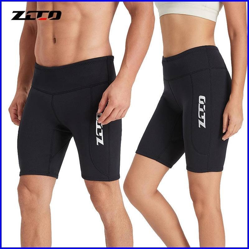 พร้อมสต็อก ZCCO 2มิลลิเมตรดําน้ํากางเกงขาสั้นผู้ชายผู้หญิง นีโอพรีน อบอุ่นปรับ เชือกรูด ดําน้ํา