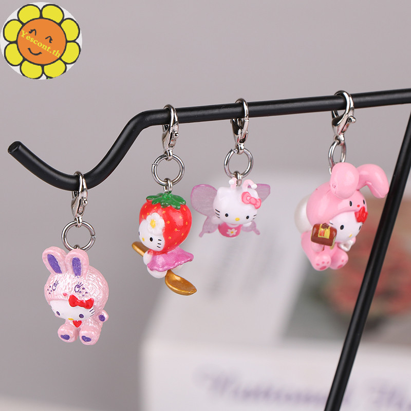 Yescont Kawaii Hello Kitty พวงกุญแจน่ารักการ์ตูนอะนิเมะ Keying Creative KT Cat Key ผู้ถือกระเป๋าจี้อุปกรณ์เสริมสาวของขวัญ TH