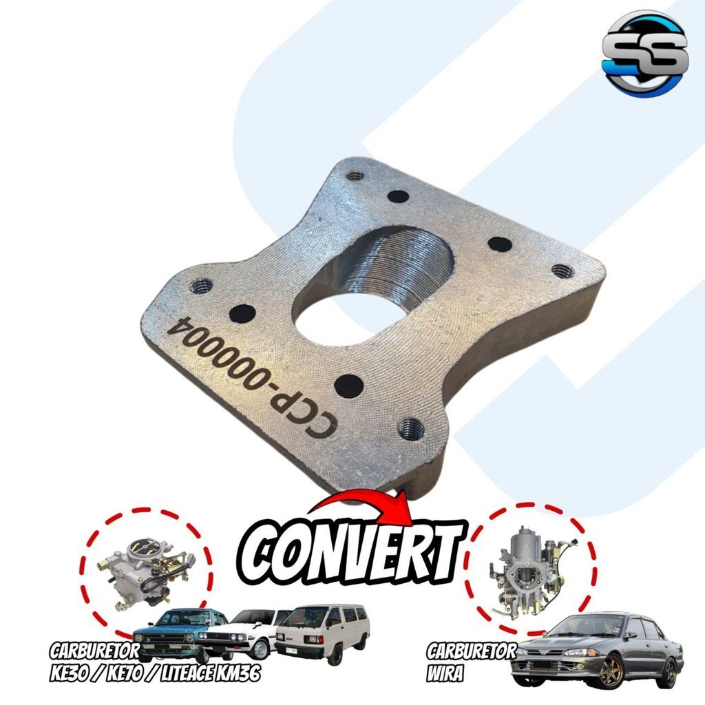 LITEACE, KE30, KE70 TAPAK KARBURETOR WIRA TO LITEACE, KE30, KE70 CAST IRON WITH GALVANIZED