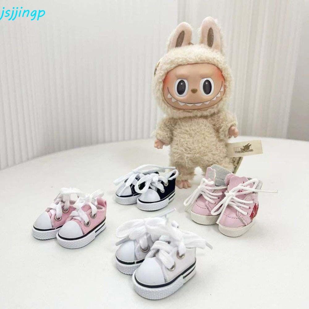 Jsjjingp ตุ๊กตามินิกีฬารองเท้า, PU ตุ๊กตารองเท้า Labubu ผ้าใบตุ๊กตารองเท้า,ตุ๊กตารองเท้า High-top กีฬารองเท้า Casual ตุ๊กตาเสื้อผ้ารองเท้า 17 ซม. Labubu จี้