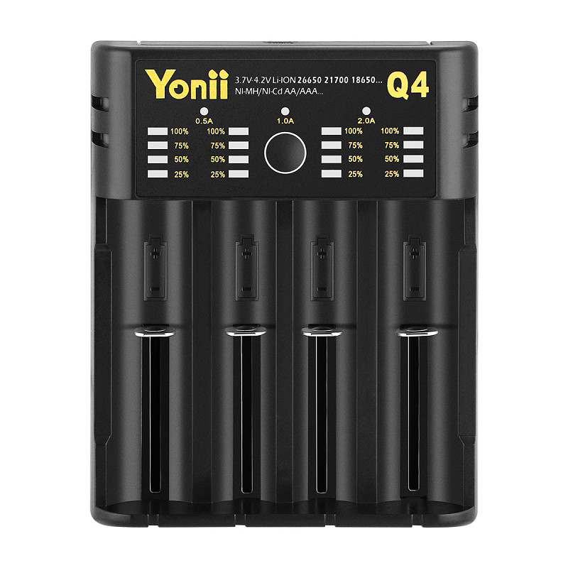 Yonii Q4 18650 20700 17500 แบตเตอรี่ NiMH AA/AAA 3.6V เครื่องชาร์จถ่าน ไอออน 3.7 4 ก้อน แบบพกพา พัดลม เครื่องชาร์จถ่าน