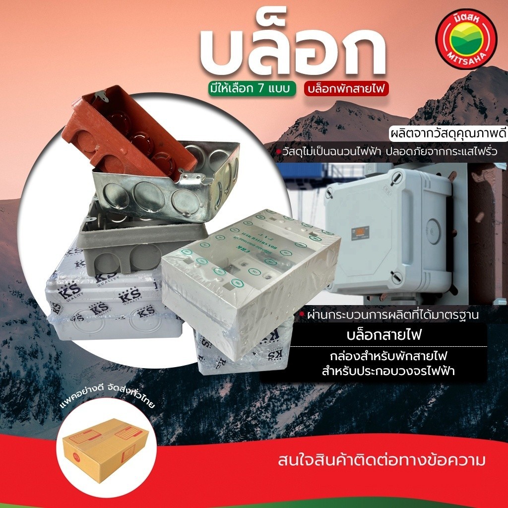 บล็อก กล่องไฟ บล็อกกันน้ำ บล็อกลอย ขนาด 2x4, 4x4 นิ้ว ENCLOSUR BOXES บล็อคลอย กล่องกันน้ำ เหล็ก พลาส