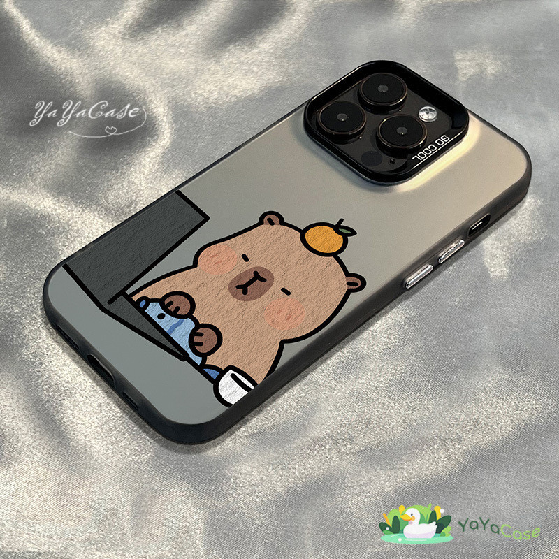 🦢สำหรับ iPhone11 13 Cute CASE FOR เคสไอโฟน15 14 12 Pro Max 15 14 7 8 Plus X XR XS MAX ตัวการ์ตูนรุ่น ขั้นสูง สี เงิน เคส