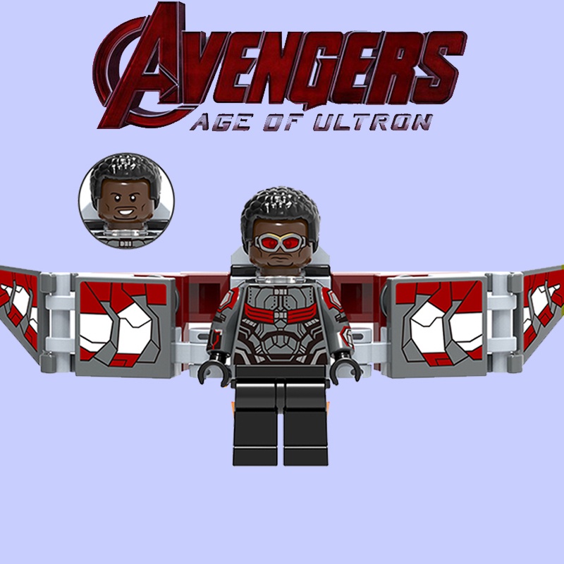 ใช ้ งานร ่ วมกับ Lego Marvel Avengers Minifigure Building Blocks Falcon กัปตันอเมริกาเครื ่ องบิน sh503 76104