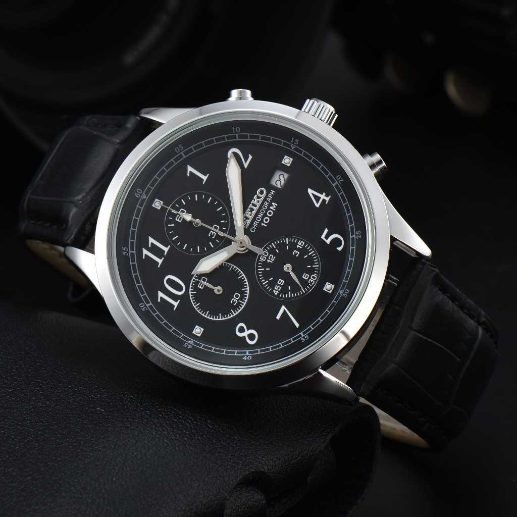 Seiko SEIKO Stainless Steel Case Leather Strap Men 's Watch Rui Watch ys