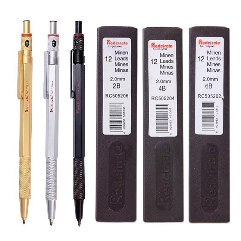 ดินสอกด Redcircle All-Metal Mechanical Pencil Comic Drawing Pencil 0.5/0.7/0.9/2.0mm