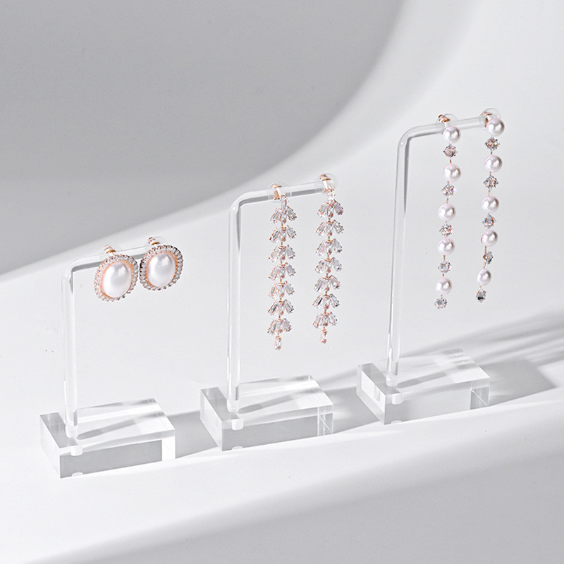 3pcs/set Clear เครื ่ องประดับสร ้ อยข ้ อมือผู ้ ถือจอแสดงผลอะคริลิคกําไลข ้ อมือ Organizer Rack ต ่ างหูขาตั ้ ง
