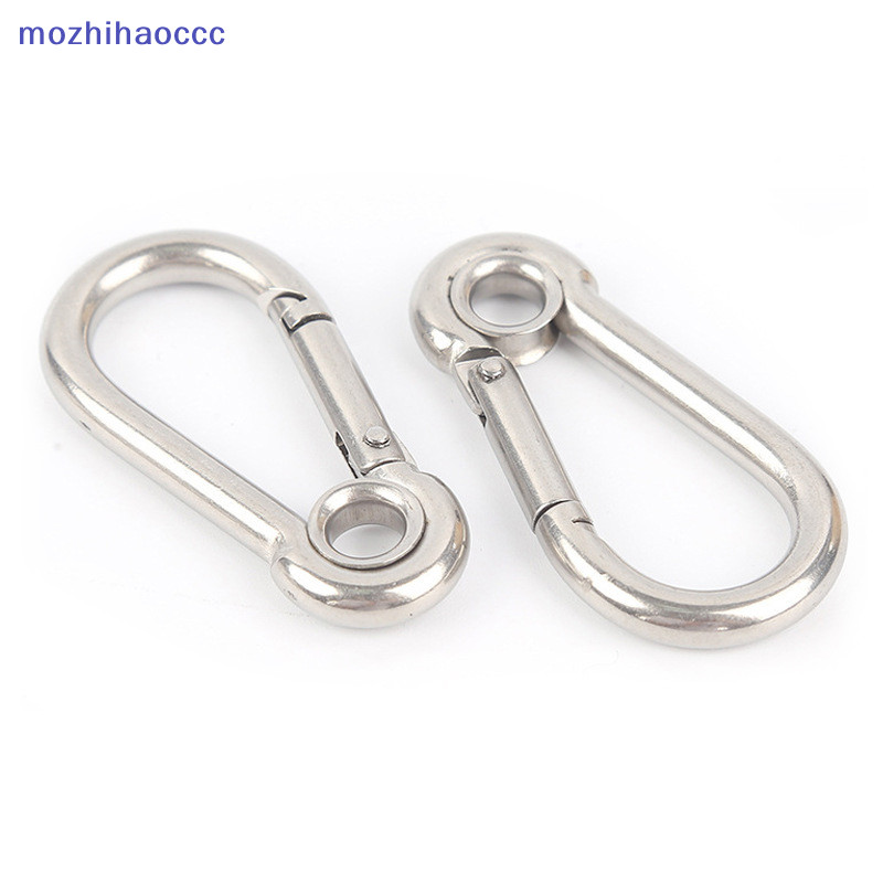 [mozh] M4 M5 M6 M7 M8 Stainless Steel Carabiner Carbine Snap Hook พร้อมตาไก่สปริง Buckle Key Ring [T