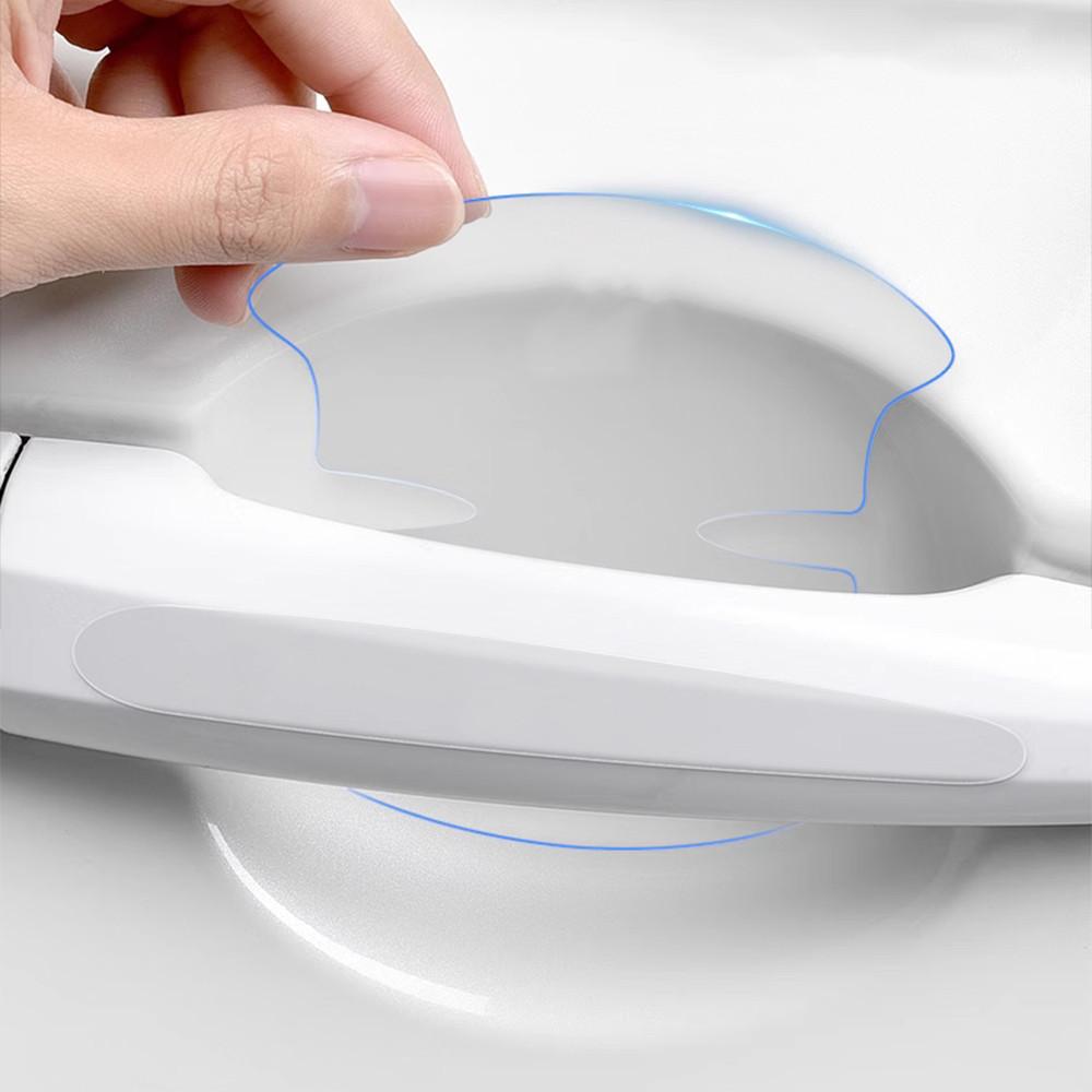 สติกเกอร์ป้องกันการชนกันของมือจับประตูรถยนต์-โปร่งใส,สากล-แผ่นกันมือจับประตู-กันรอยขีดข่วน,ที่มองไม่เห็น,กันน้ํา,กาวในตัว-พื้นผิวสีฟิล์มกระ