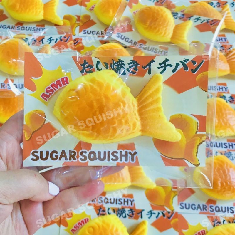 Sugar Squishy ไทยากิ เด้งช้า การบีบอัดหยิก ของเล่นระบาย การบีบอัดแบบนุ่ม